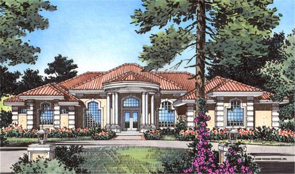 Front elevation of Luxury Modern Gold Eco Style home (The Gold Collection: House Plan)
