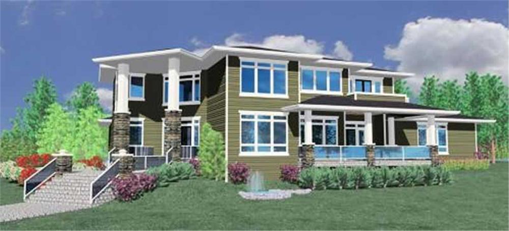 Front elevation of Luxury Modern Platinum Eco Style home (The Platinum Collection: House Plan)